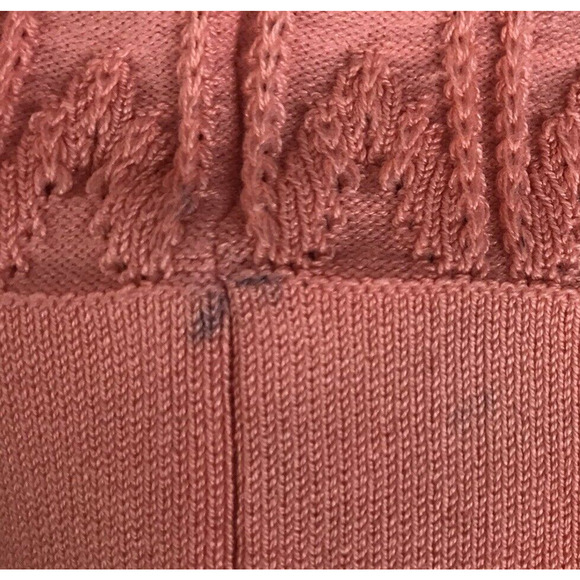 Pendleton Button Up Cardigan Sweater Pink Silk Nylon Cotton Petite Medium FLAW - Picture 8 of 11